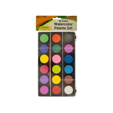 KOLE IMPORTS Kole Imports GR157-48 Watercolor Paint Palette Set with Brush - Pack of 48 GR157-48